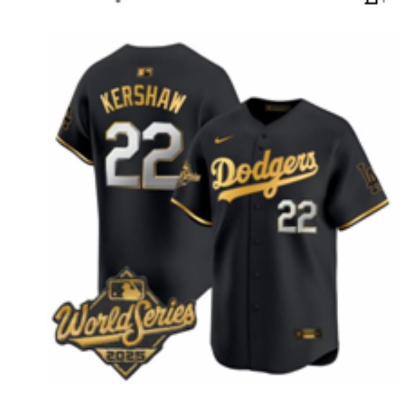 Men 2026 Los Angeles Dodgers #22 Kershaw black Game Nike MLB Jersey 001